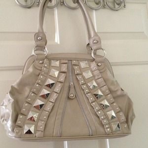Taupe Studded Glam Bag
