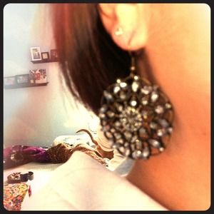 Forever 21 earrings. Gold with stones.