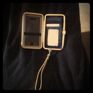 IPhone case wallet with strap