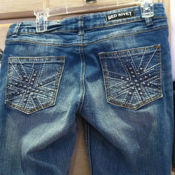 Red Rivet boot cut jeans - Picture 3 of 3