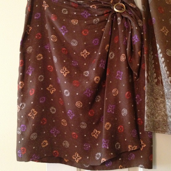 Vintage Silk Anne Klein Wrap Skirt and Wrap/Scarf - Picture 2 of 4
