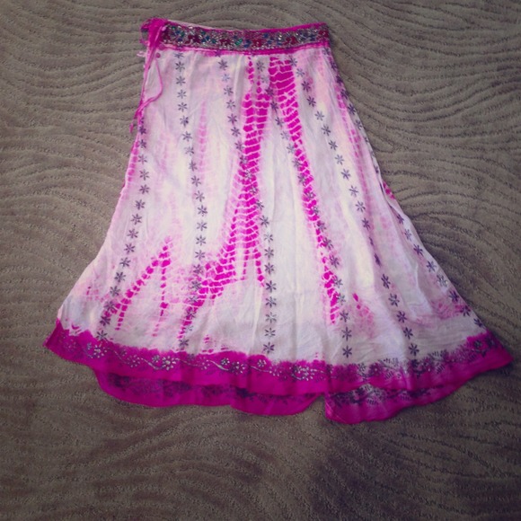 Pink & white skirt