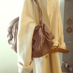 Copper cow leather tote