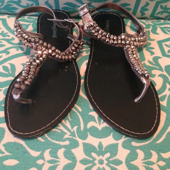 Charming Charlie's beaded sandals - Picture 2 of 4