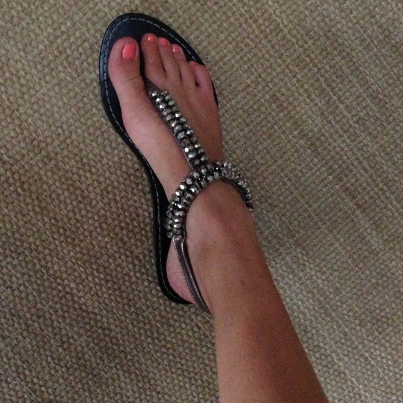 Charming Charlie's beaded sandals - Picture 3 of 4