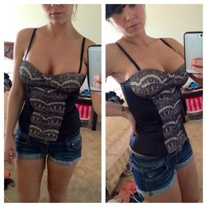 ⬛⚫ SEXY BLACK AND CREAM CORSET⚫⬛