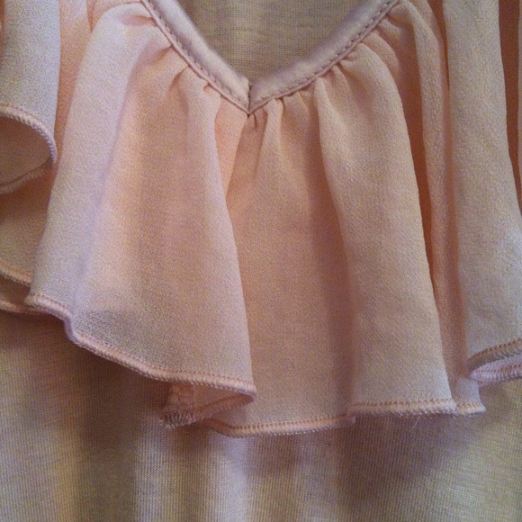 Express Peach Ruffle Blouse - Picture 2 of 3