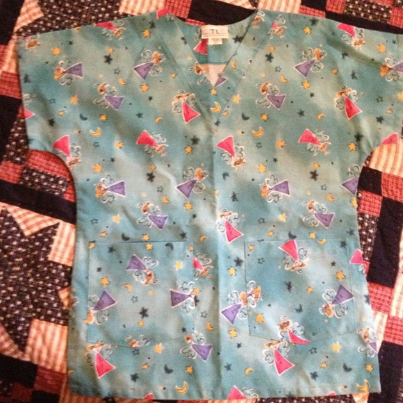 Size small angel scrub top