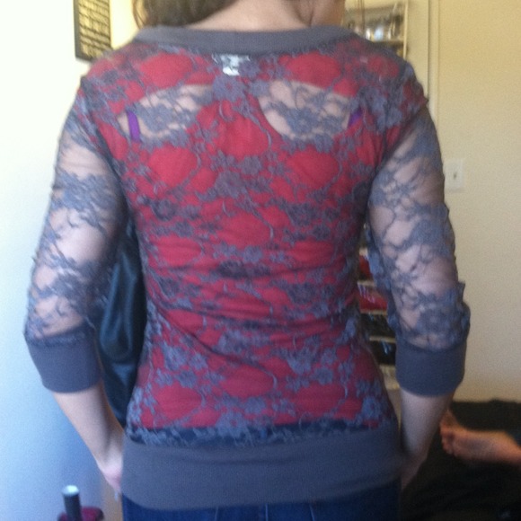 Brand new dark brown LACE transparent cardigan! - Picture 3 of 3