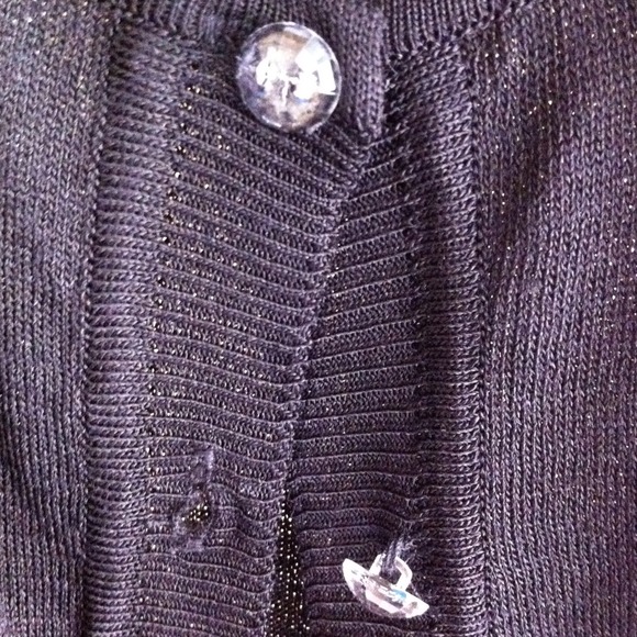 ✅REDUCED! Cute black cardigan w/rhinestone buttons - Picture 2 of 3