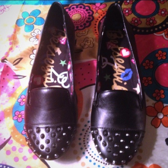 Betsey Johnson studded loafers.