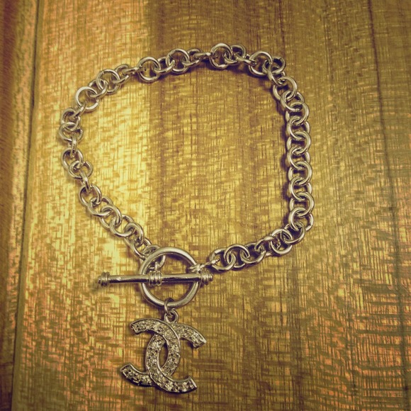 RESERVED Silver Chanel Charm Bracelet