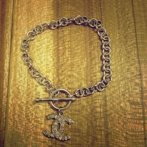 RESERVED Silver Chanel Charm Bracelet