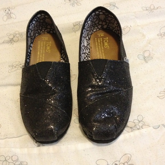 Black Sparkly Toms