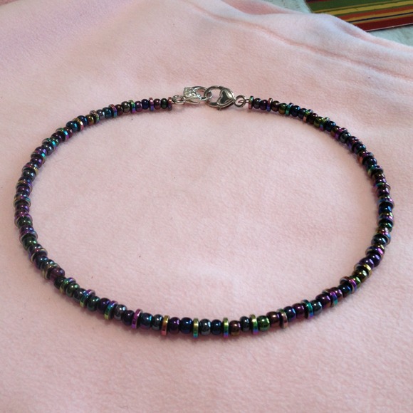 Hand made, glass beads, multicolor necklace. - Picture 2 of 3