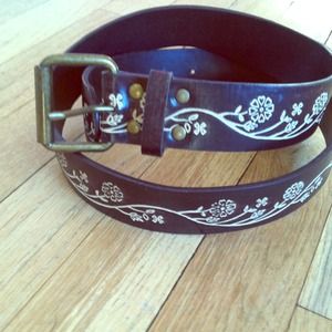 Floral brown belt size large!