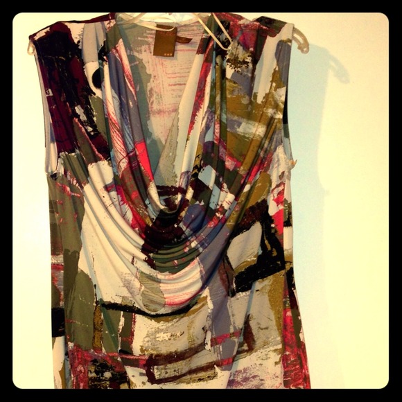 Ali Ro Multi Color Cowl Neck Dress