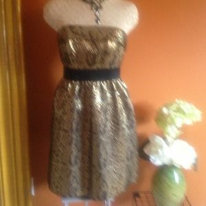 Cocktail dress gold and black