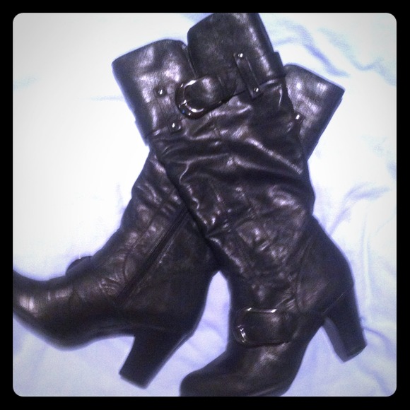 Black above the knee boots