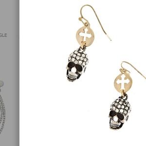 Rhinestone skull earrings
