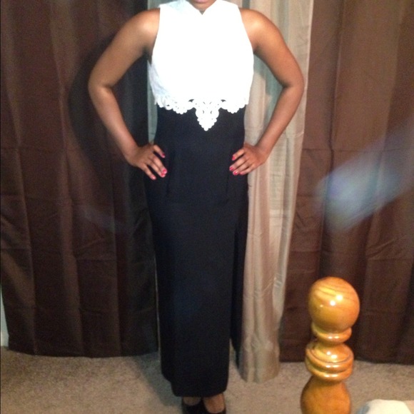 Lace Top Vintage Formal Dress - Picture 1 of 3