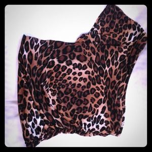 Cheetah one shoulder top