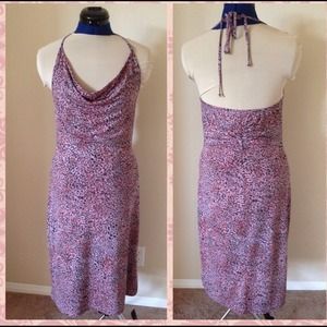 BCBG Cowl Neck Halter Dress M