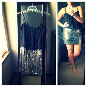 Black and Sequin Mini Dress