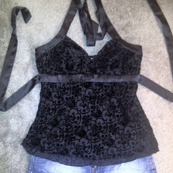 **REDUCED** Teal crop jacket and black halter top - Picture 4 of 4
