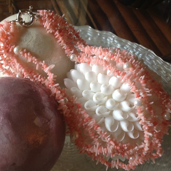 Real coral and FW pearl necklace