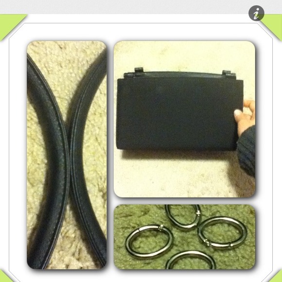 Black miche base, 2 handles, 4 oval rings