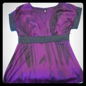 H & M silk top! Purple and black