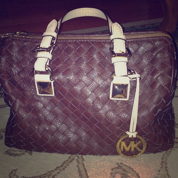 RESERVED Authentic Michael Kors woven leather bag!