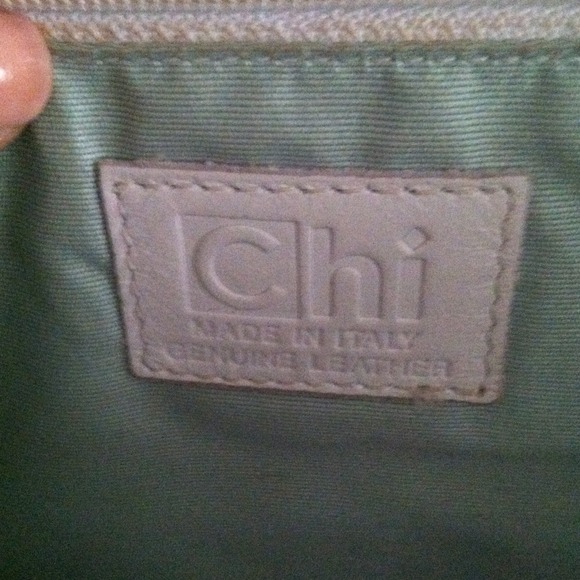 White CHI genuine leather purse