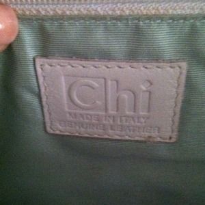 White CHI genuine leather purse