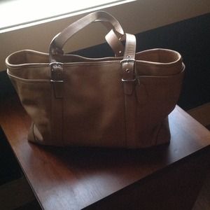 Vintage tan Coach tote