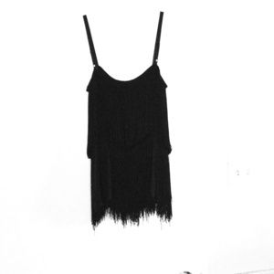 Theory black fringe top. Size Medium.