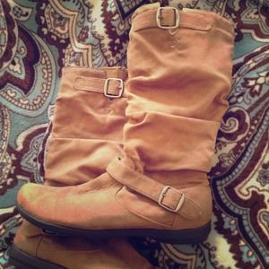 Faux suede boots
