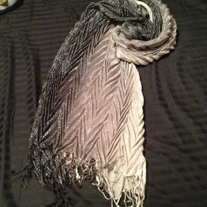 Ombré black and sliver scarf shirt sandal bundle!