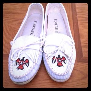 White moccasins from Fashion Bug.