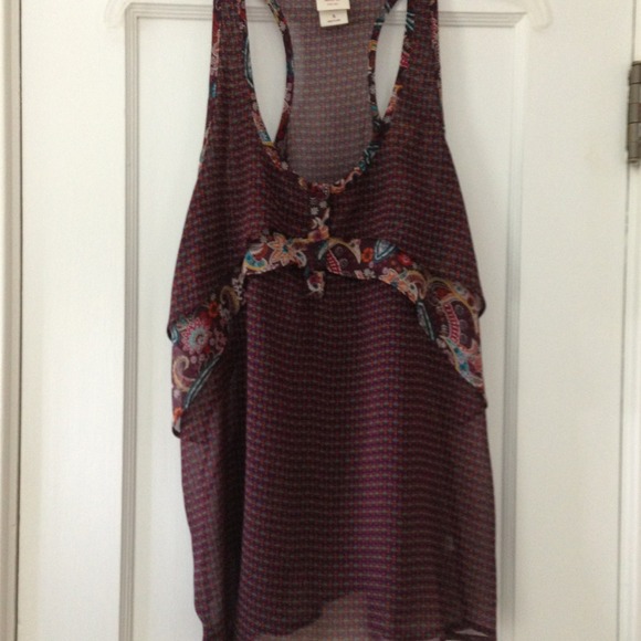 Plum sheer top