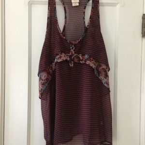 Plum sheer top