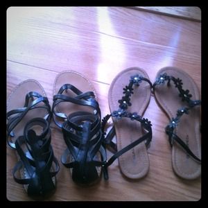 REDUCED!! Two pairs of black sandals