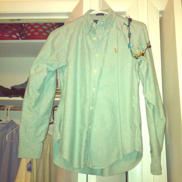 Ralph Lauren button up in seafoam green