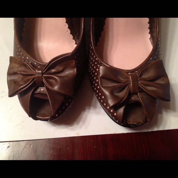 🔵Reduced🔵Brown and pink polka dot shoes - Picture 3 of 3