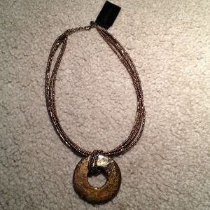 NWT brass bead necklace