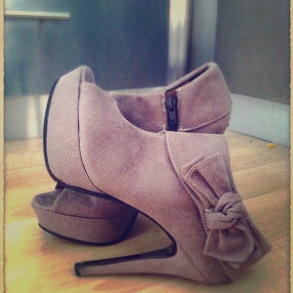 Reserved....Tan Booties with Open Toe