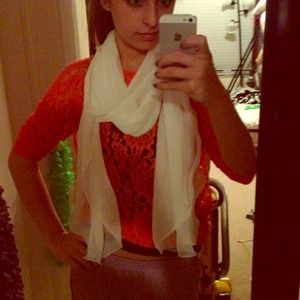 Sheer white scarf