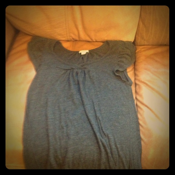 Gray Capped Sleeved Top
