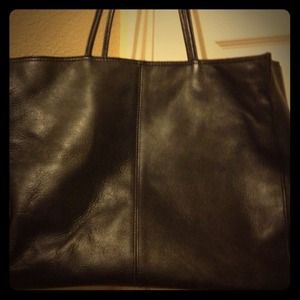 J Jill black leather tote large